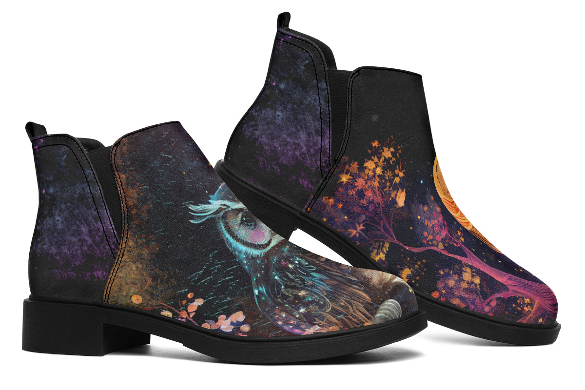 Owls Ankle Boots Offbeat Sweetie