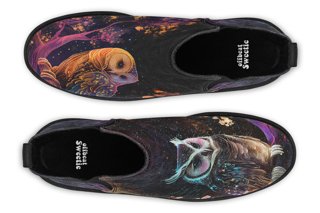 Owls Ankle Boots Offbeat Sweetie