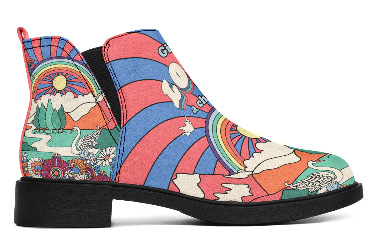 Peace And Love Ankle Boots Offbeat Sweetie