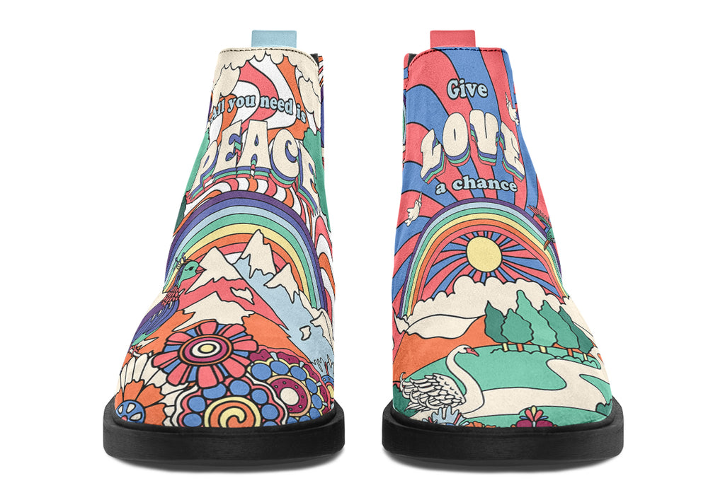Peace And Love Ankle Boots Offbeat Sweetie