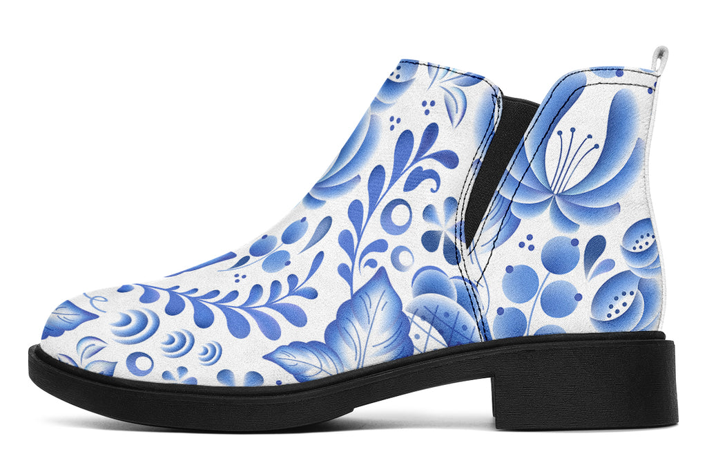 Porcelain Ankle Boots Black Sole Offbeat Sweetie