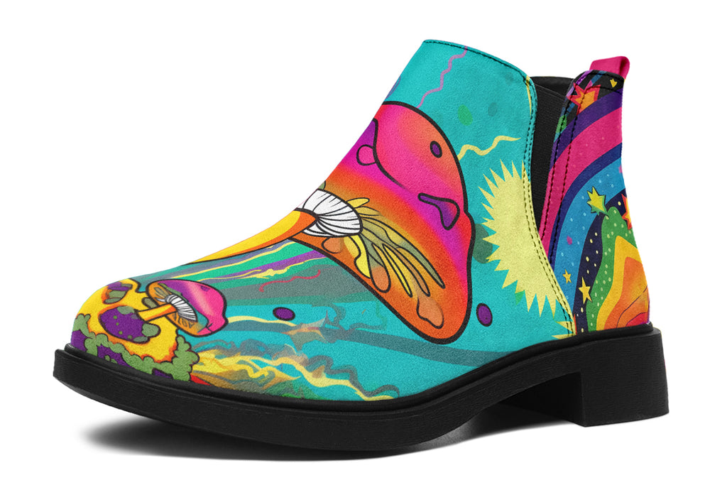 Psychedelic Mushies Ankle Boots Offbeat Sweetie