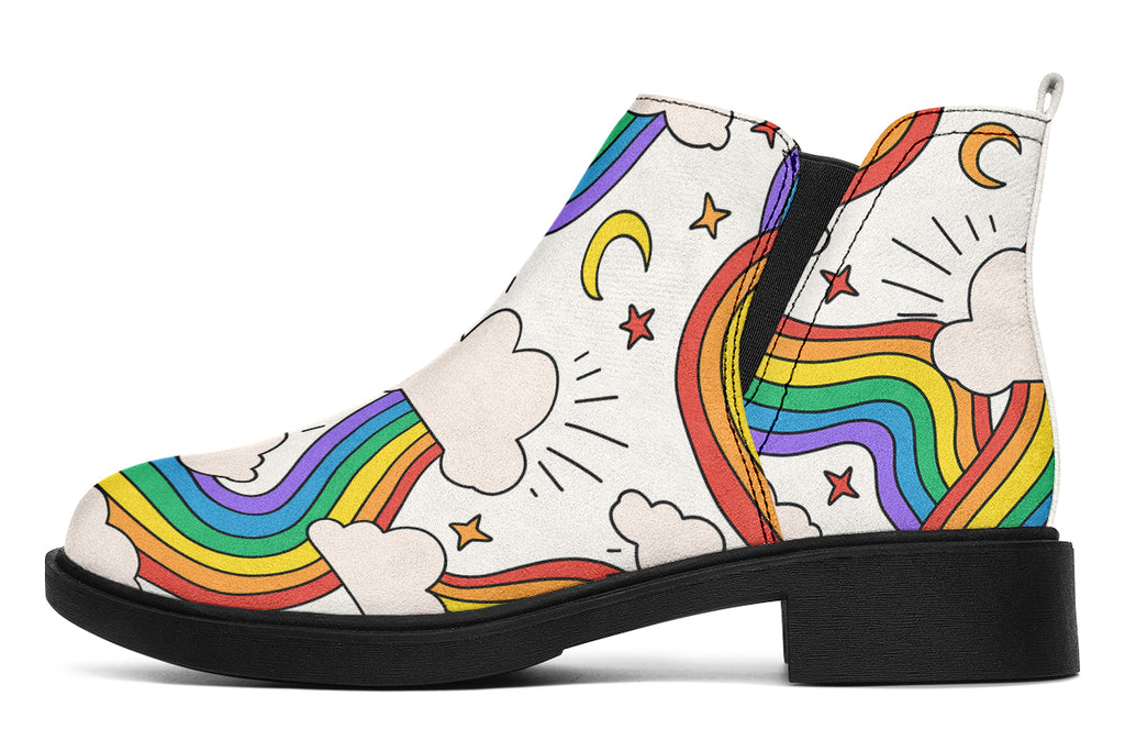 Rainbow Dreams Ankle Boots Black Sole Offbeat Sweetie