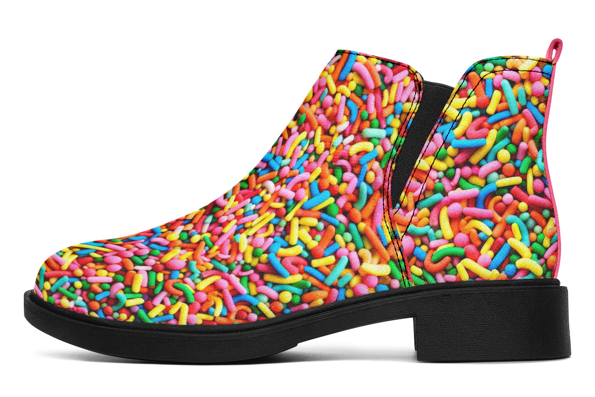 Rainbow Sprinkles Ankle Boots Black Sole Offbeat Sweetie