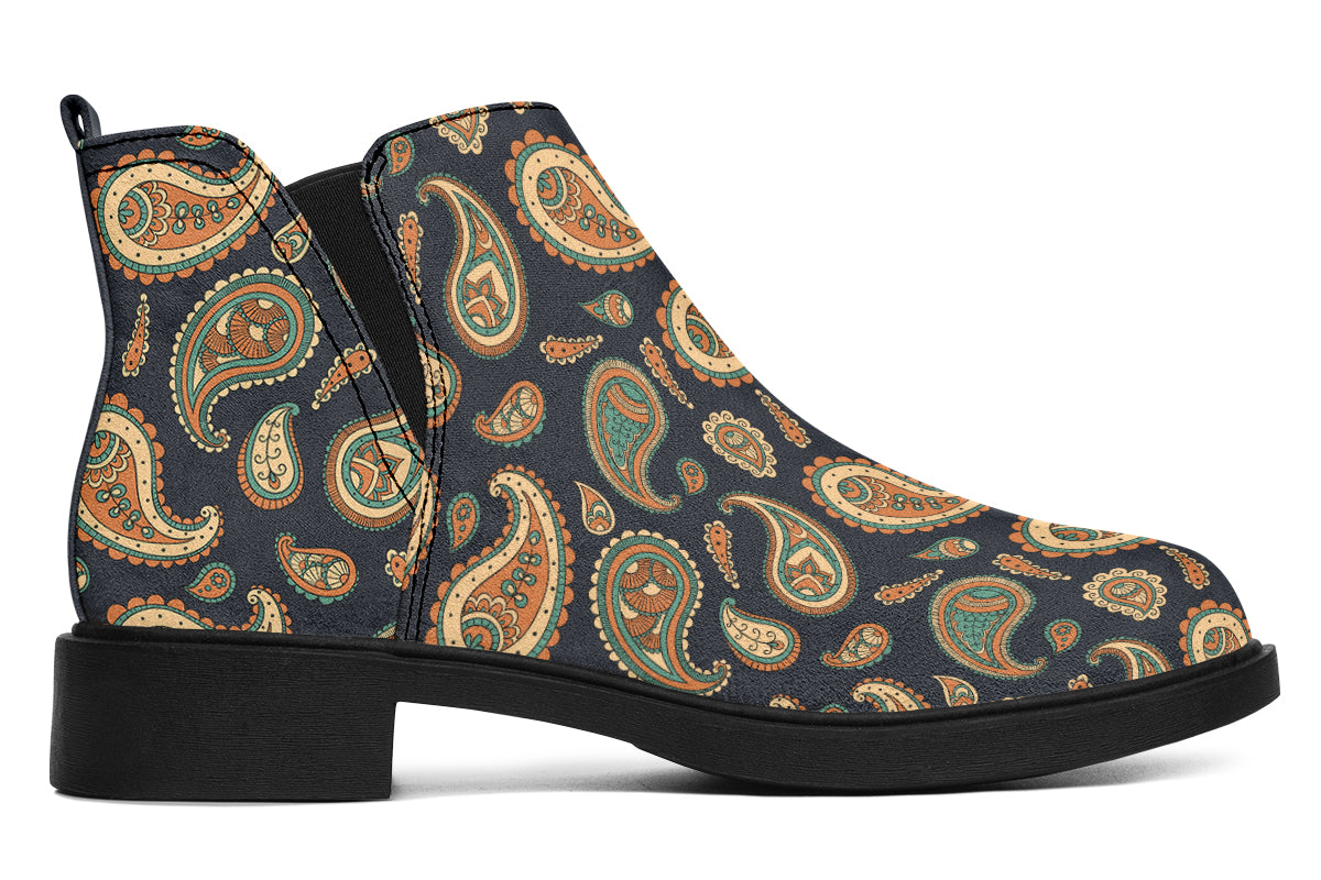 Retro Paisley Ankle Boots Offbeat Sweetie