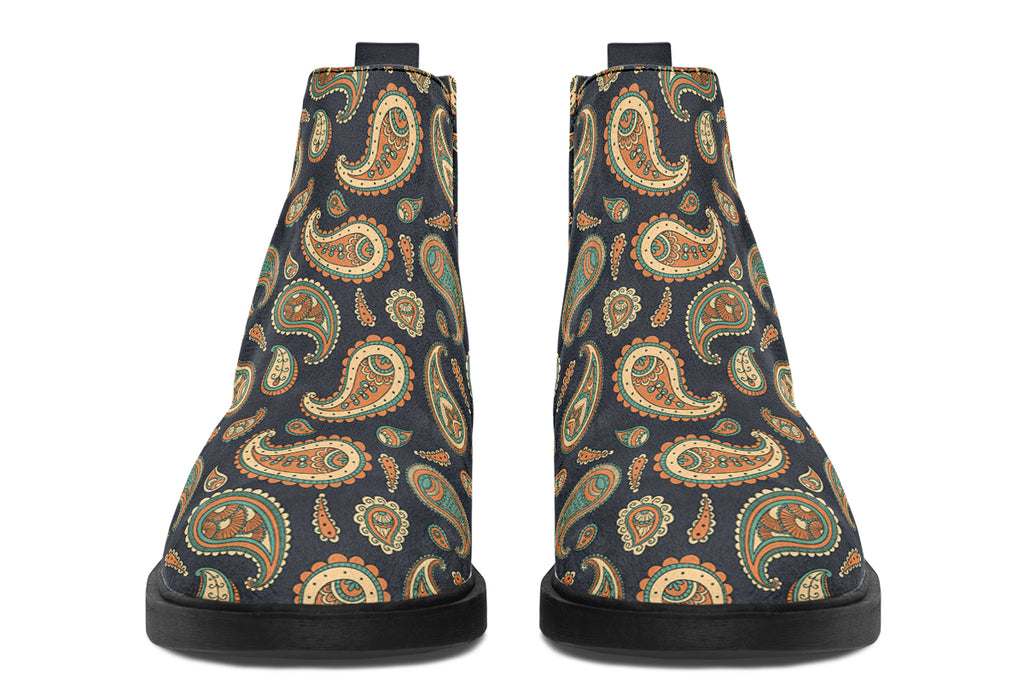 Retro Paisley Ankle Boots Offbeat Sweetie