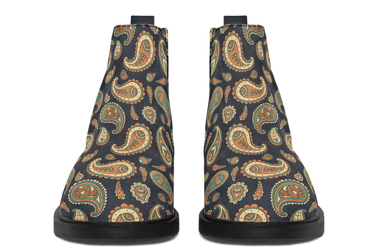 Retro Paisley Ankle Boots Offbeat Sweetie