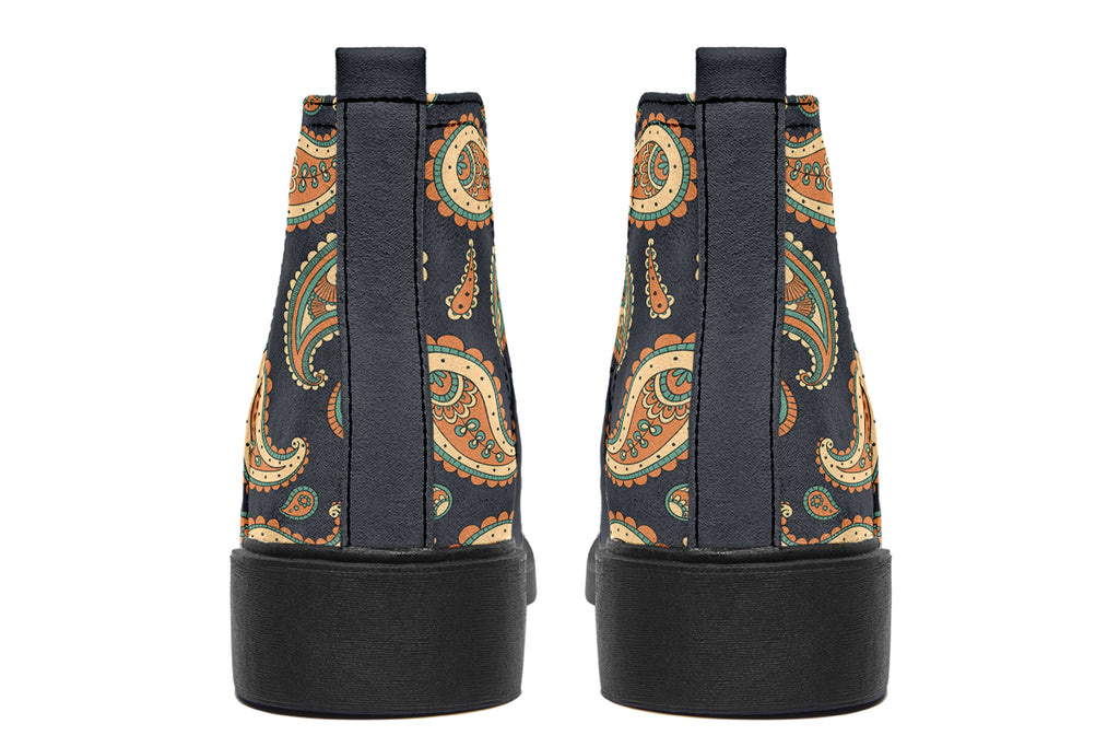 Retro Paisley Ankle Boots Offbeat Sweetie