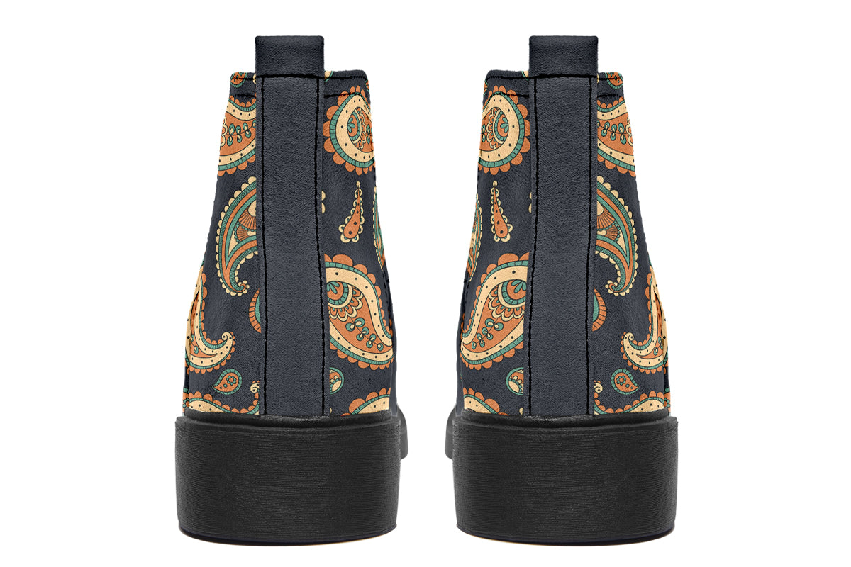 Retro Paisley Ankle Boots Offbeat Sweetie