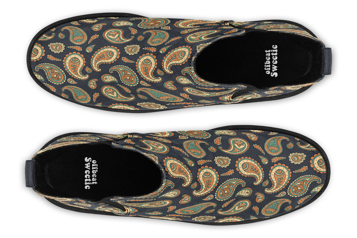 Retro Paisley Ankle Boots Offbeat Sweetie