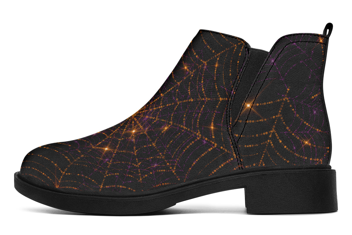 Spiderweb Ankle Boots Black Sole Offbeat Sweetie