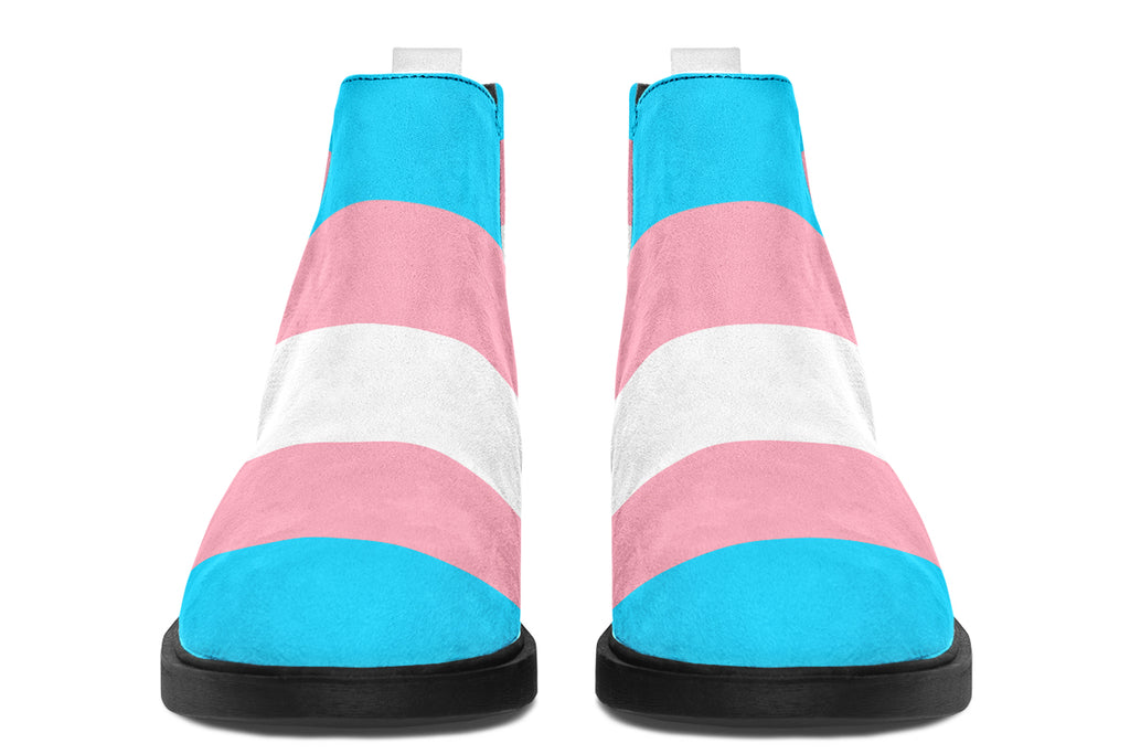 Trans Flag Ankle Boots Offbeat Sweetie