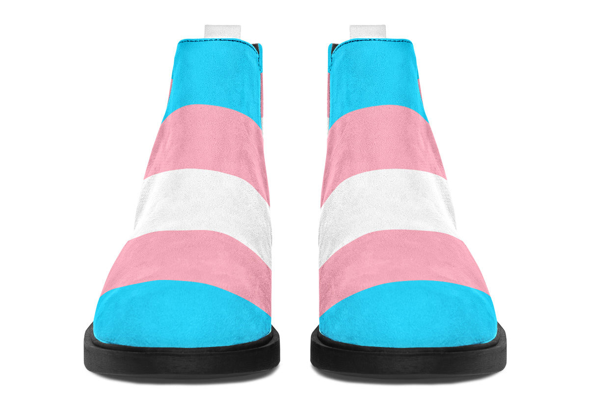 Trans Flag Ankle Boots Offbeat Sweetie