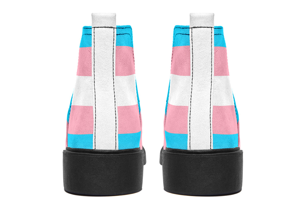 Trans Flag Ankle Boots Offbeat Sweetie