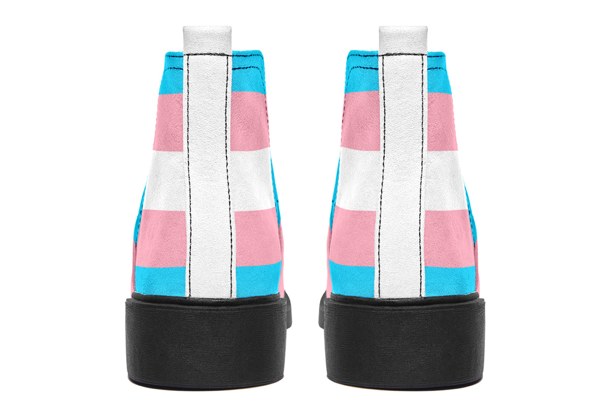 Trans Flag Ankle Boots Offbeat Sweetie