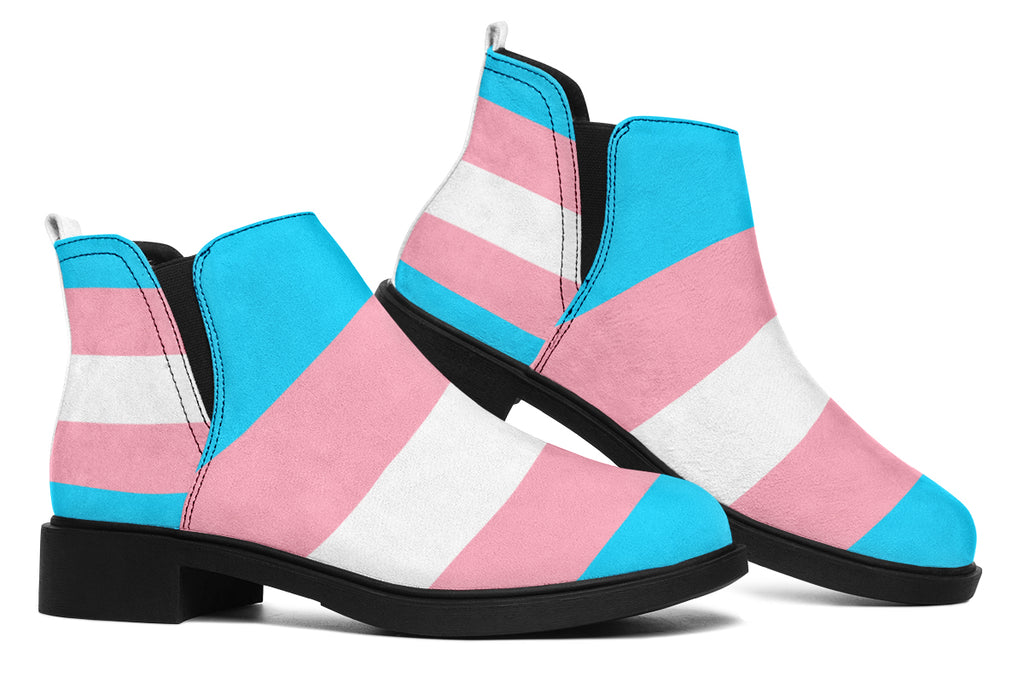 Trans Flag Ankle Boots Offbeat Sweetie