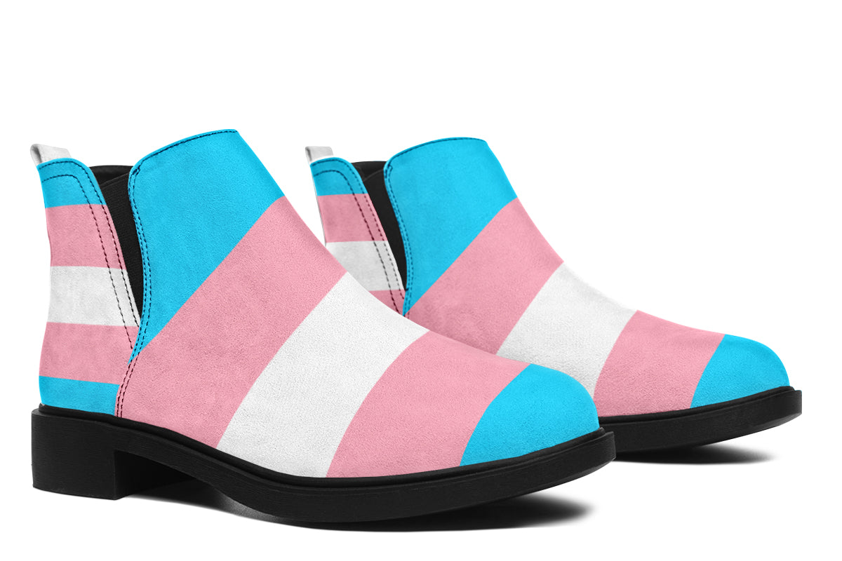 Trans Flag Ankle Boots Offbeat Sweetie