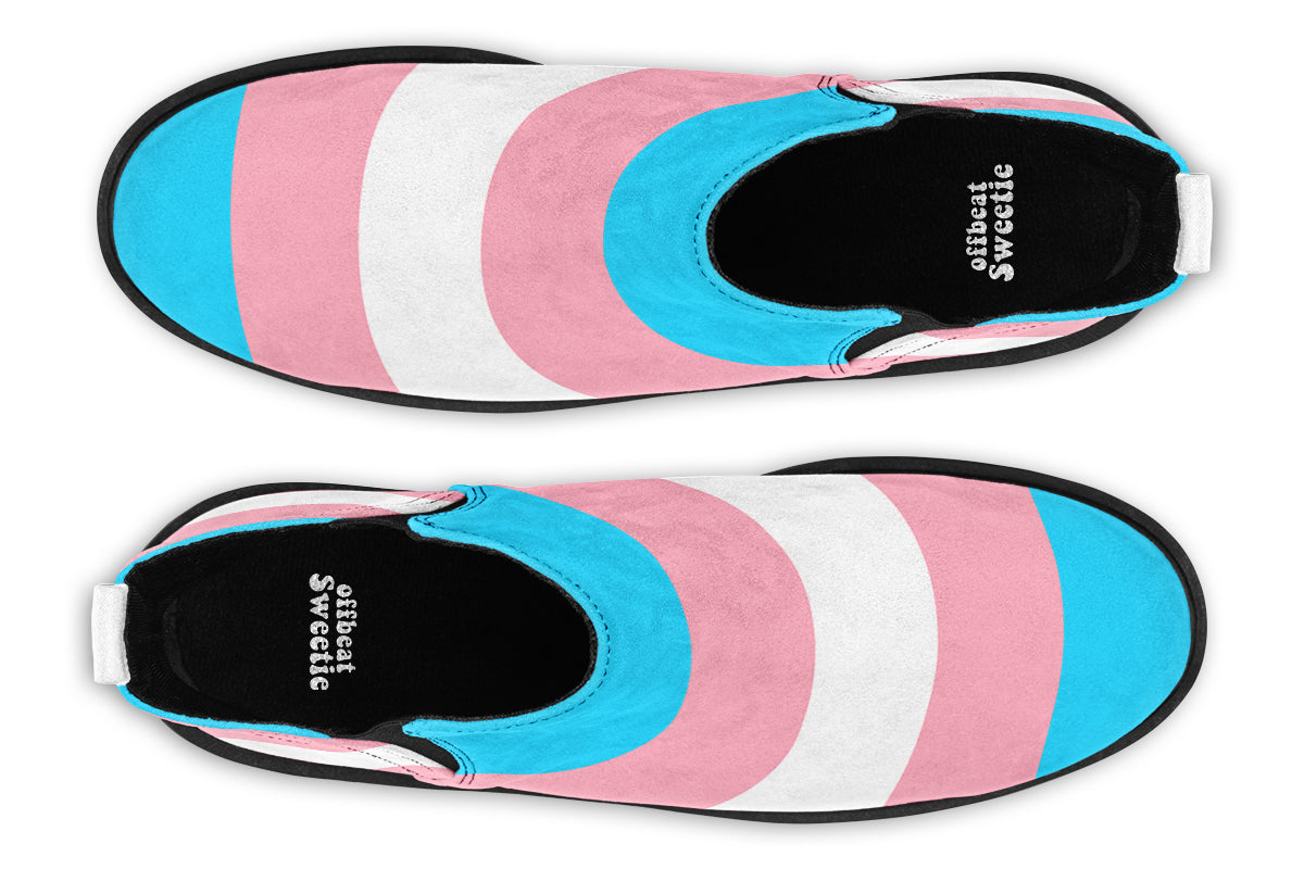 Trans Flag Ankle Boots Offbeat Sweetie