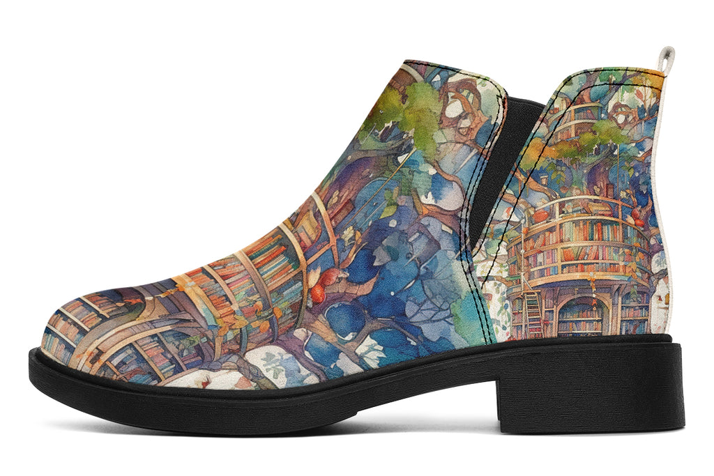 Tree Library Ankle Boots Black Sole Offbeat Sweetie