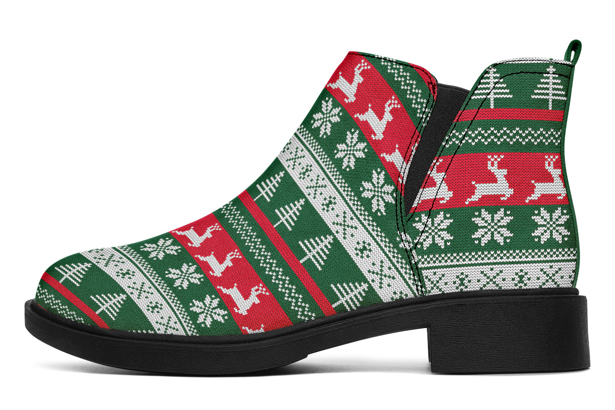 Ugly Christmas Ankle Boots Black Sole Offbeat Sweetie