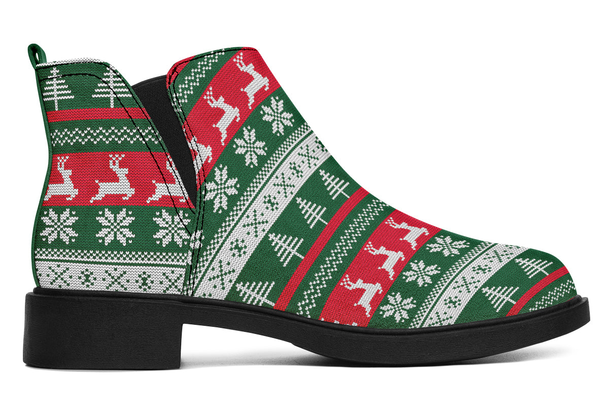 Ugly Christmas Ankle Boots Offbeat Sweetie