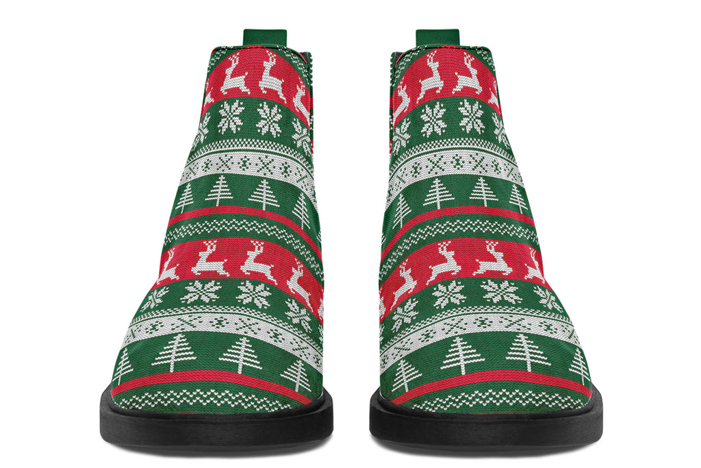 Ugly Christmas Ankle Boots Offbeat Sweetie