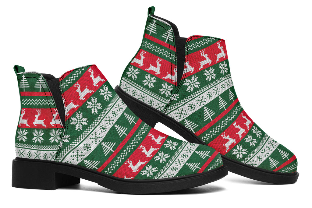 Ugly Christmas Ankle Boots Offbeat Sweetie