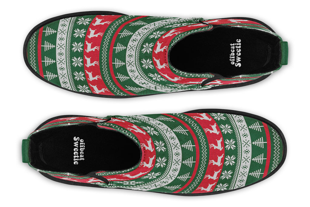 Ugly Christmas Ankle Boots Offbeat Sweetie
