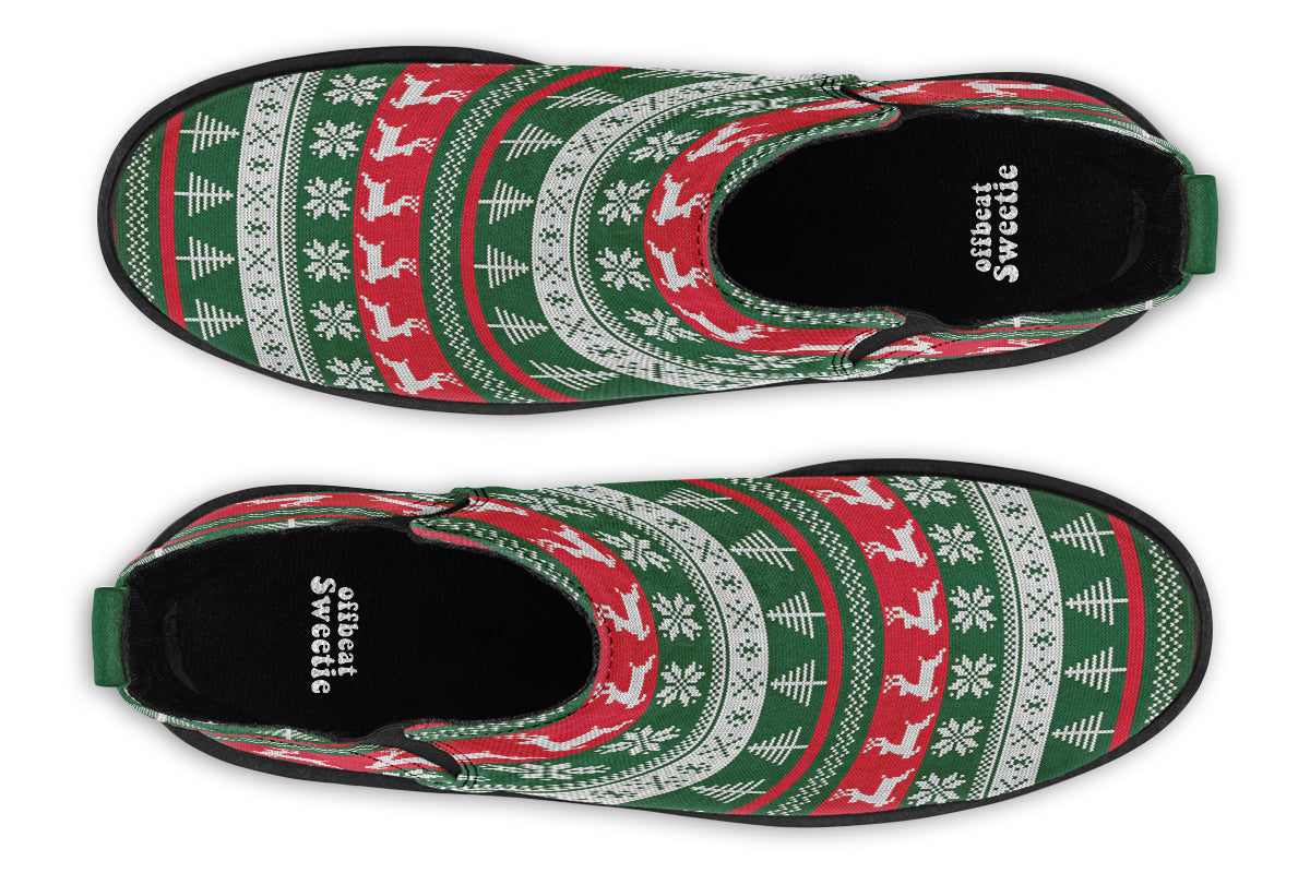 Ugly Christmas Ankle Boots Offbeat Sweetie