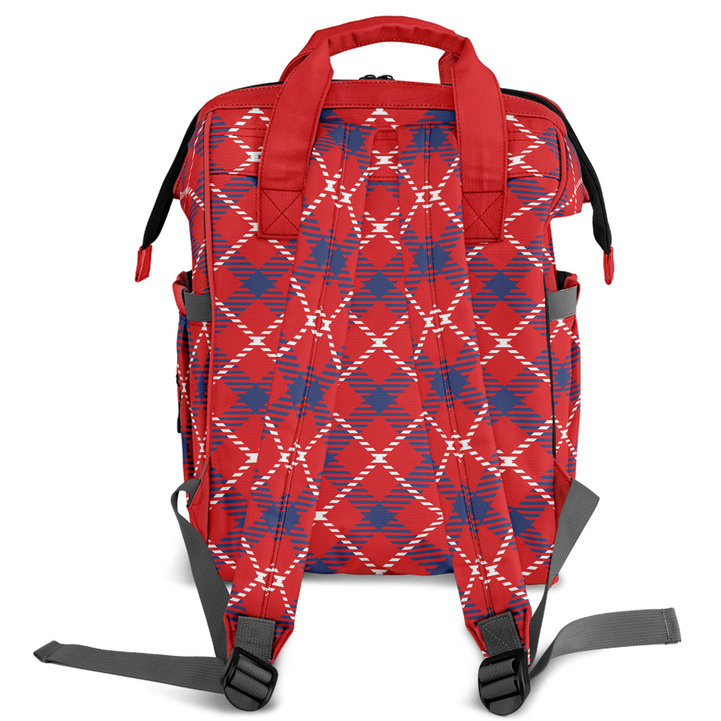 Cherry Red Plaid Backpack