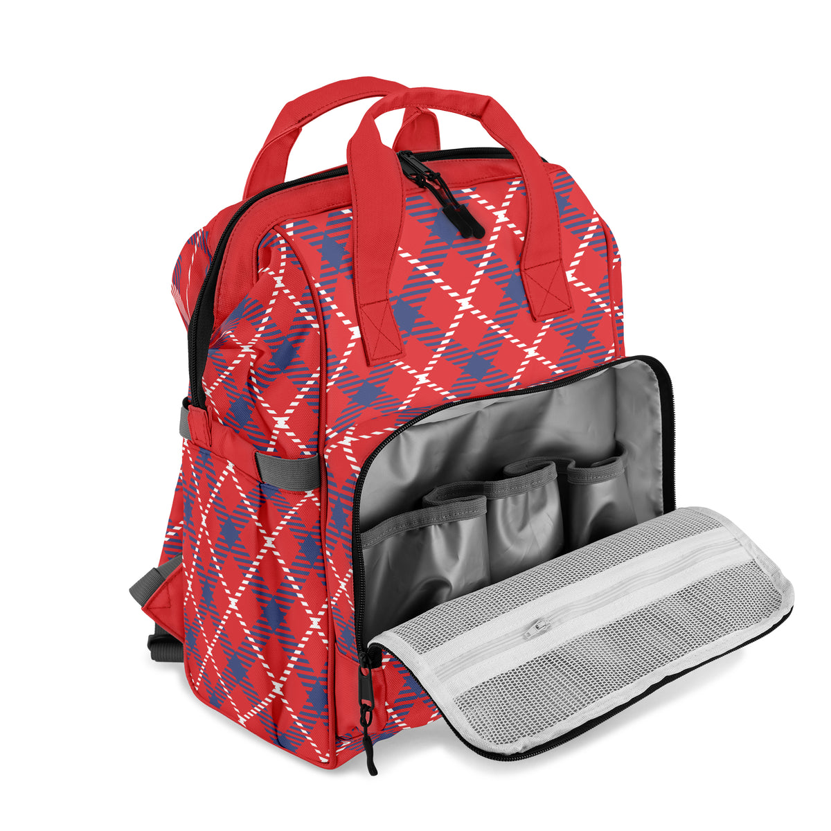 Cherry Red Plaid Backpack