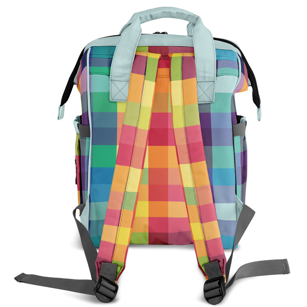 Happy Rainbow Plaid Backpack
