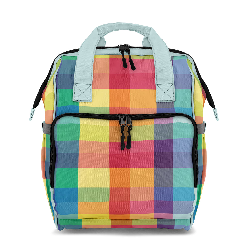 Happy Rainbow Plaid Backpack
