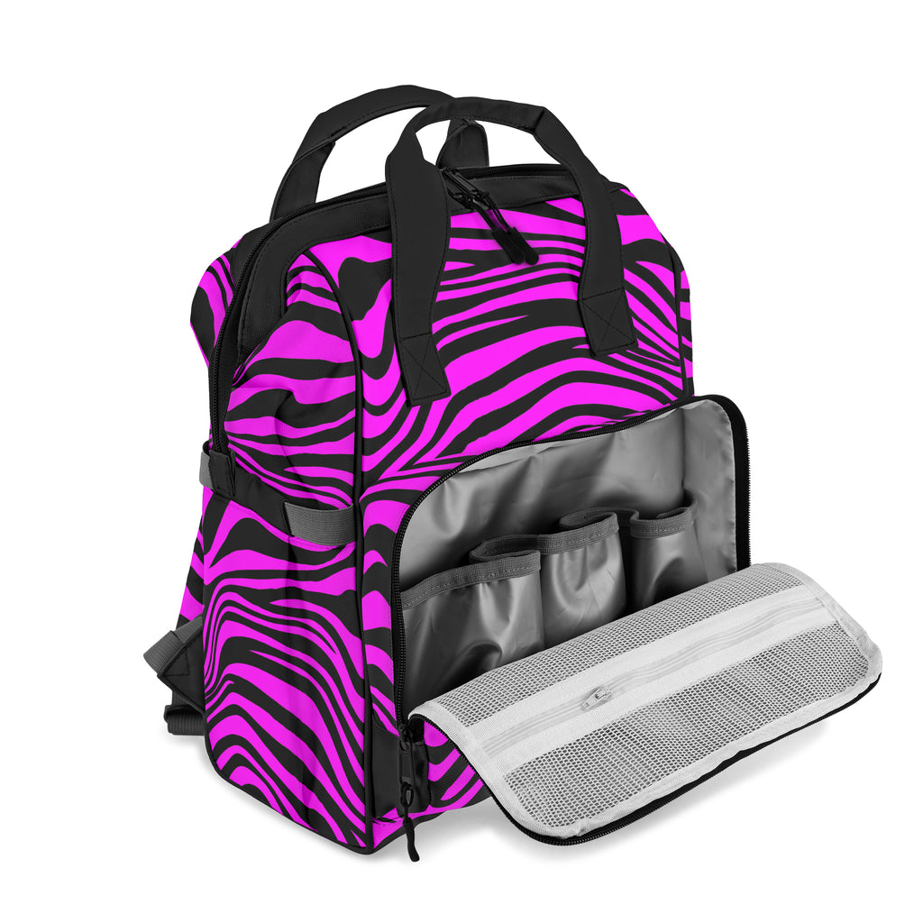 Neon Zebra Fuchsia Backpack