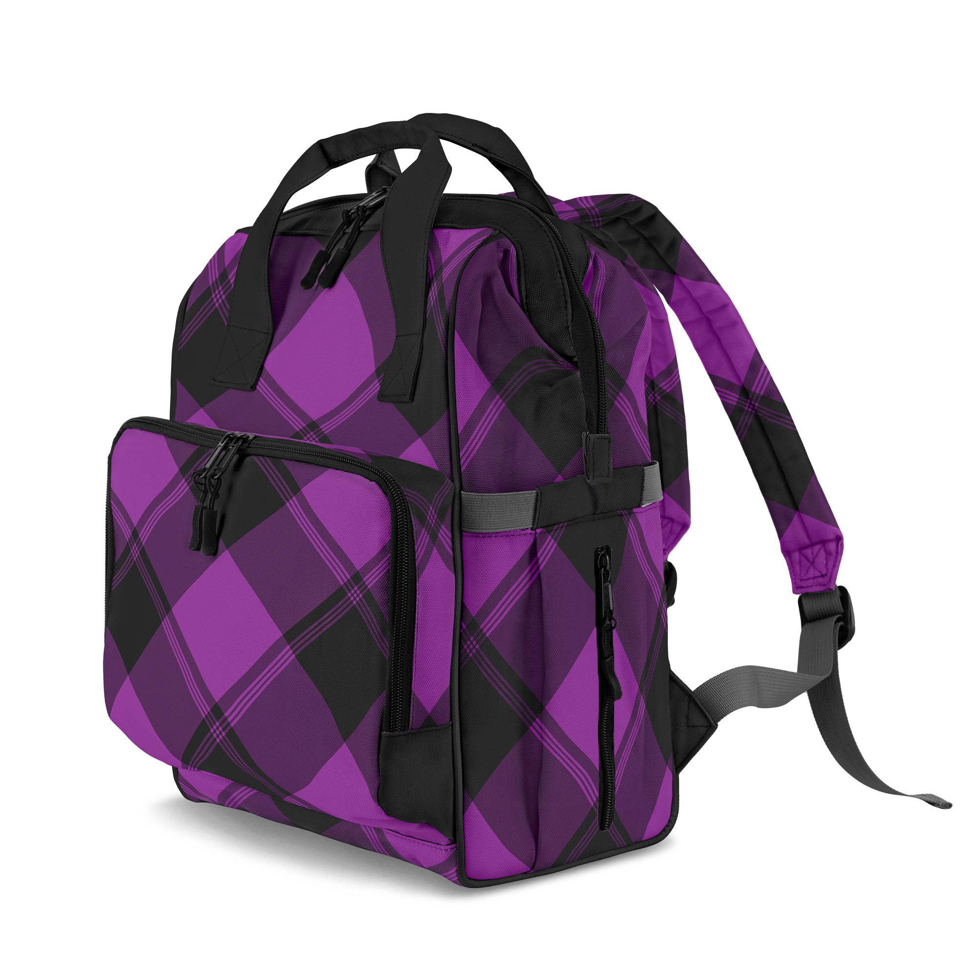 Purple Reign Plaid Backpack