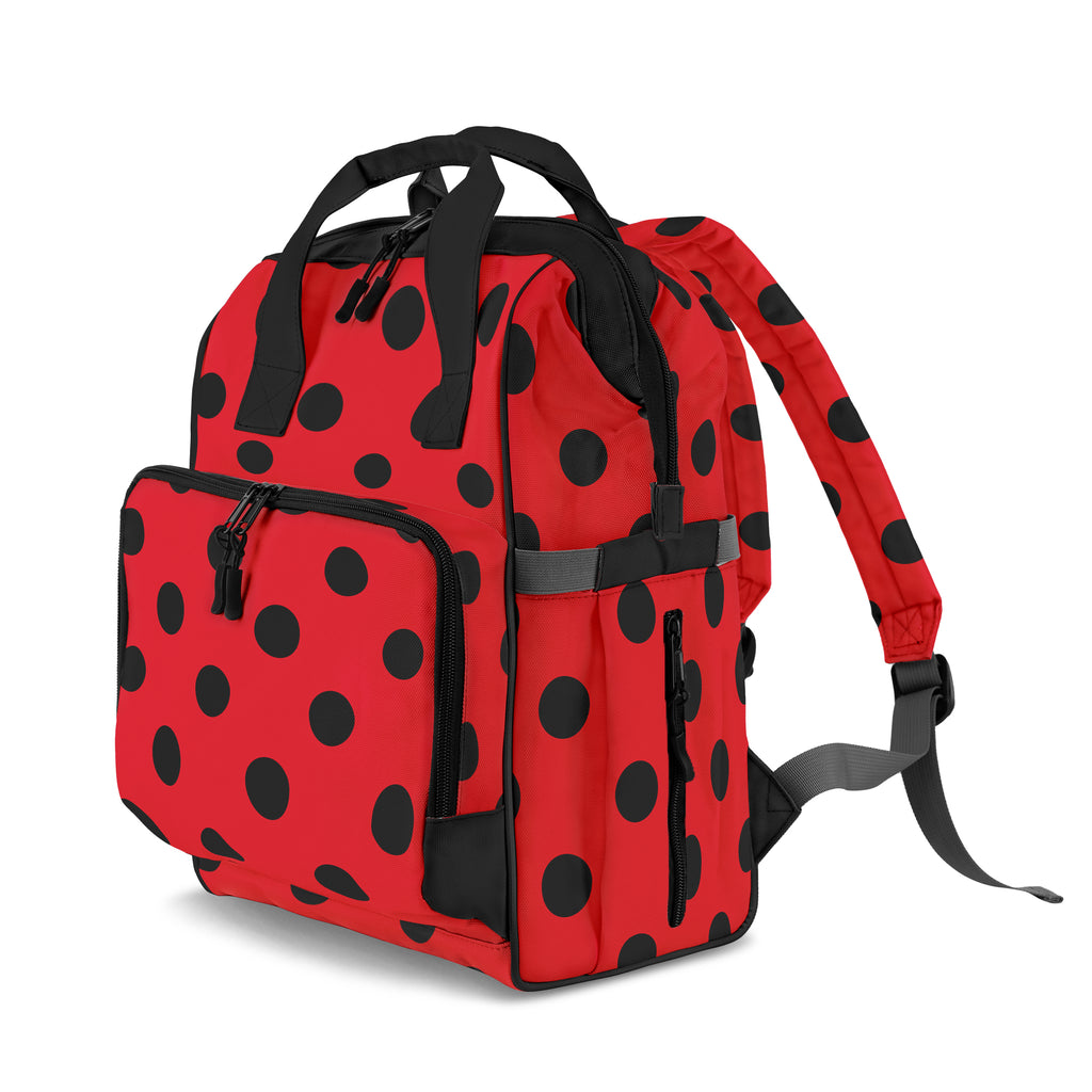 Red And Black Polka Dot Backpack