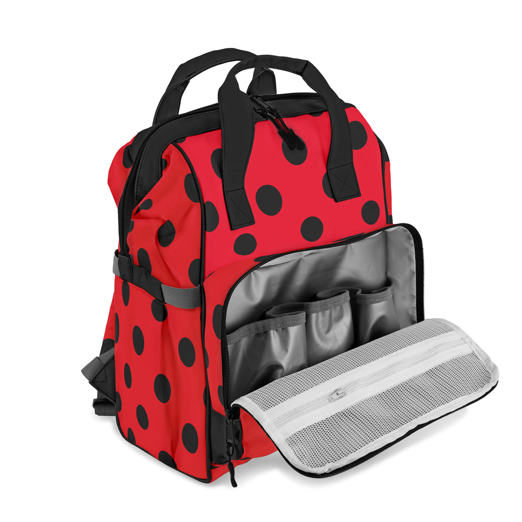 Red And Black Polka Dot Backpack