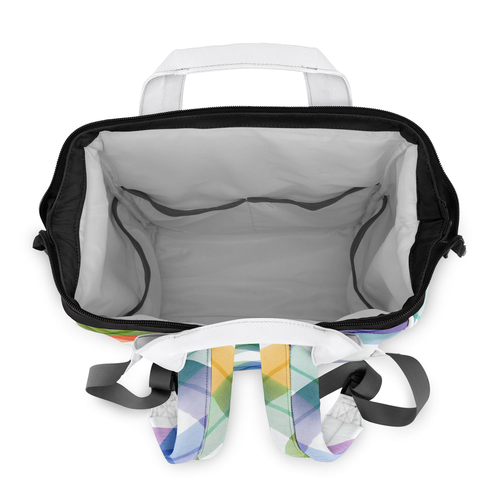 Watercolour Rainbow Plaid Backpack