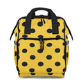 Yellow And Black Polka Dot Backpack