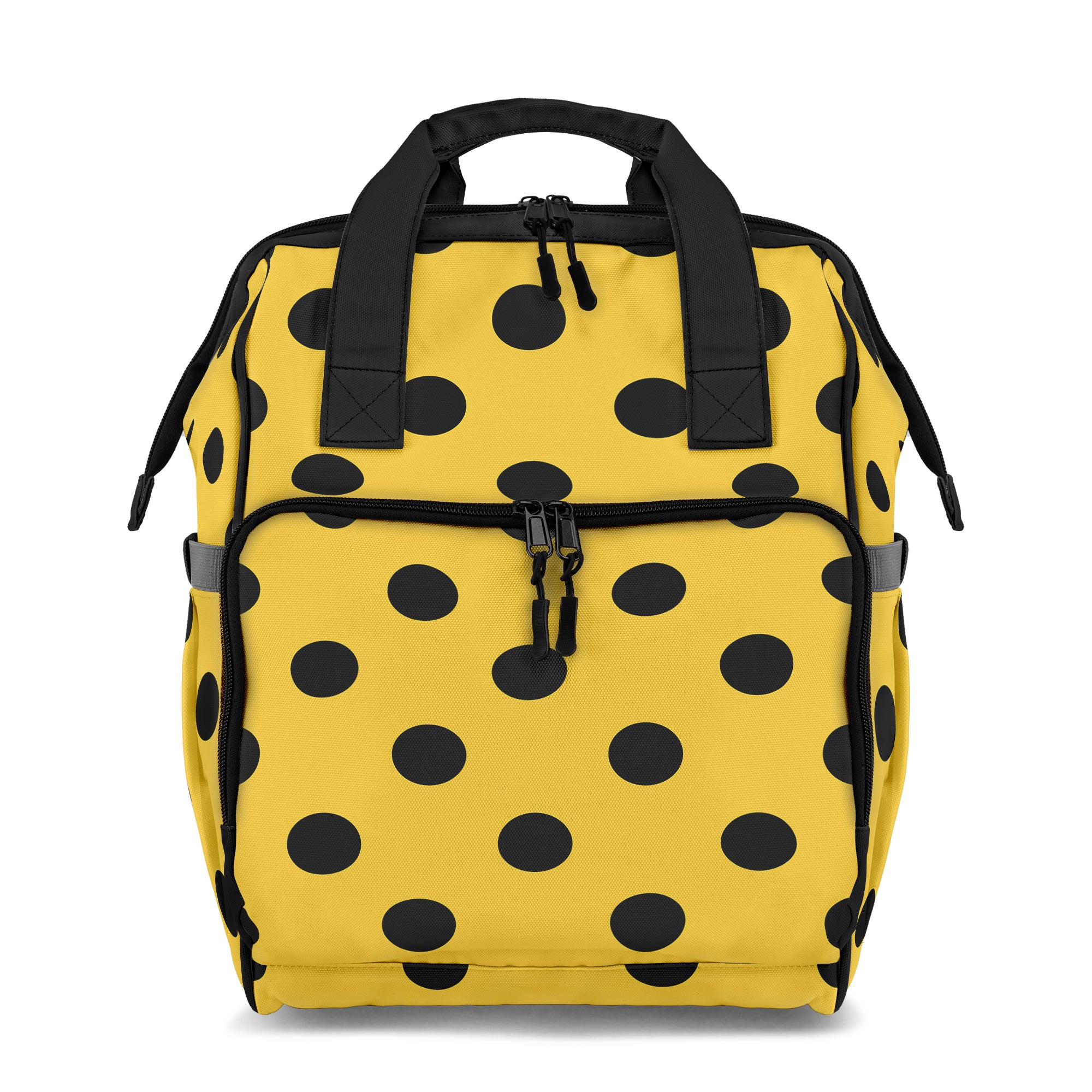 Yellow And Black Polka Dot Backpack