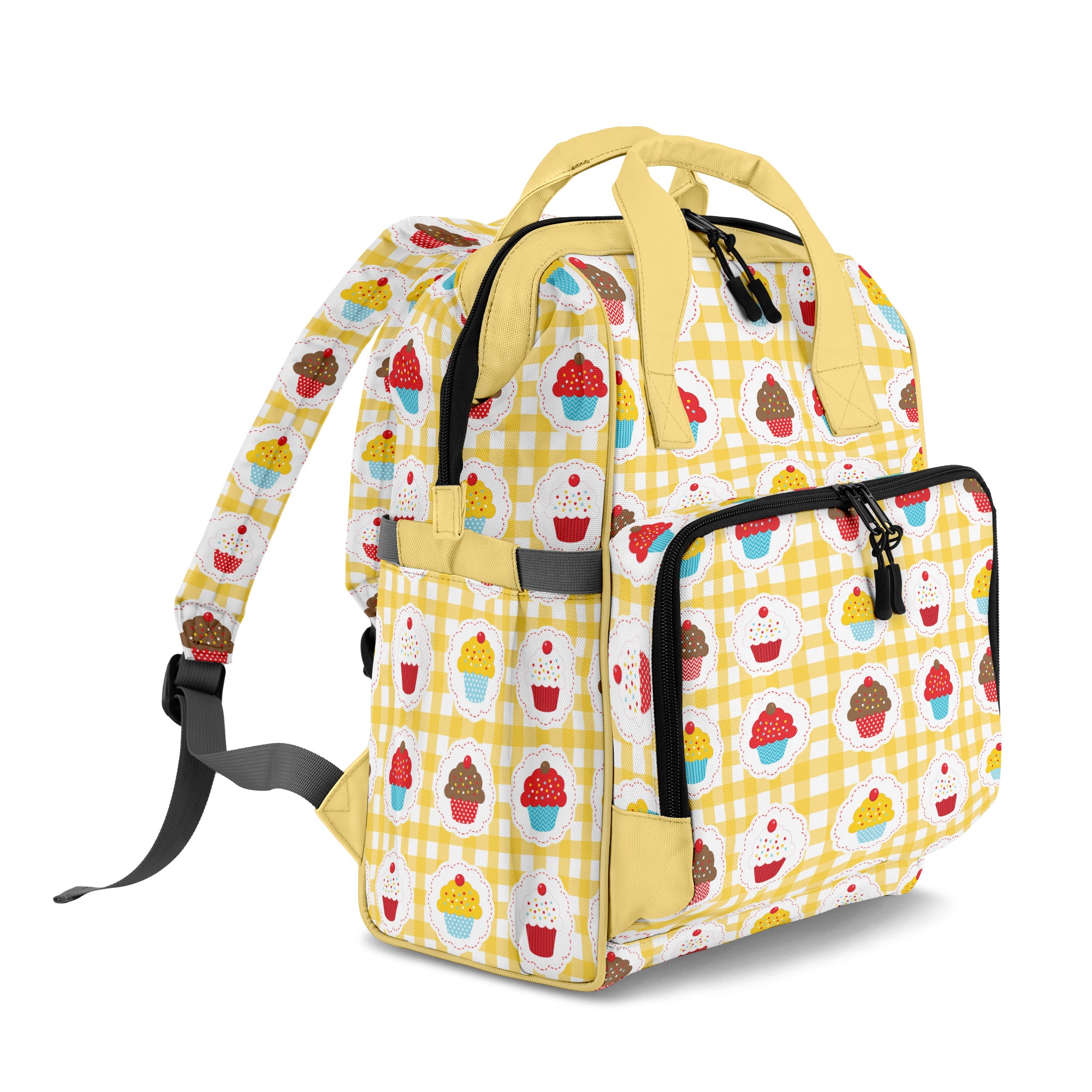 Yellow Gingham Cupcakes Backpack
