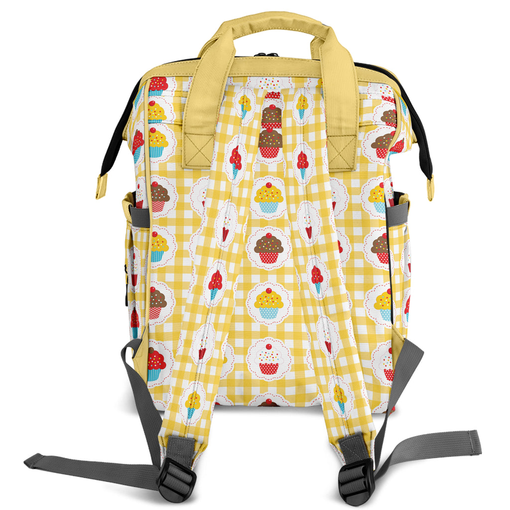 Yellow Gingham Cupcakes Backpack