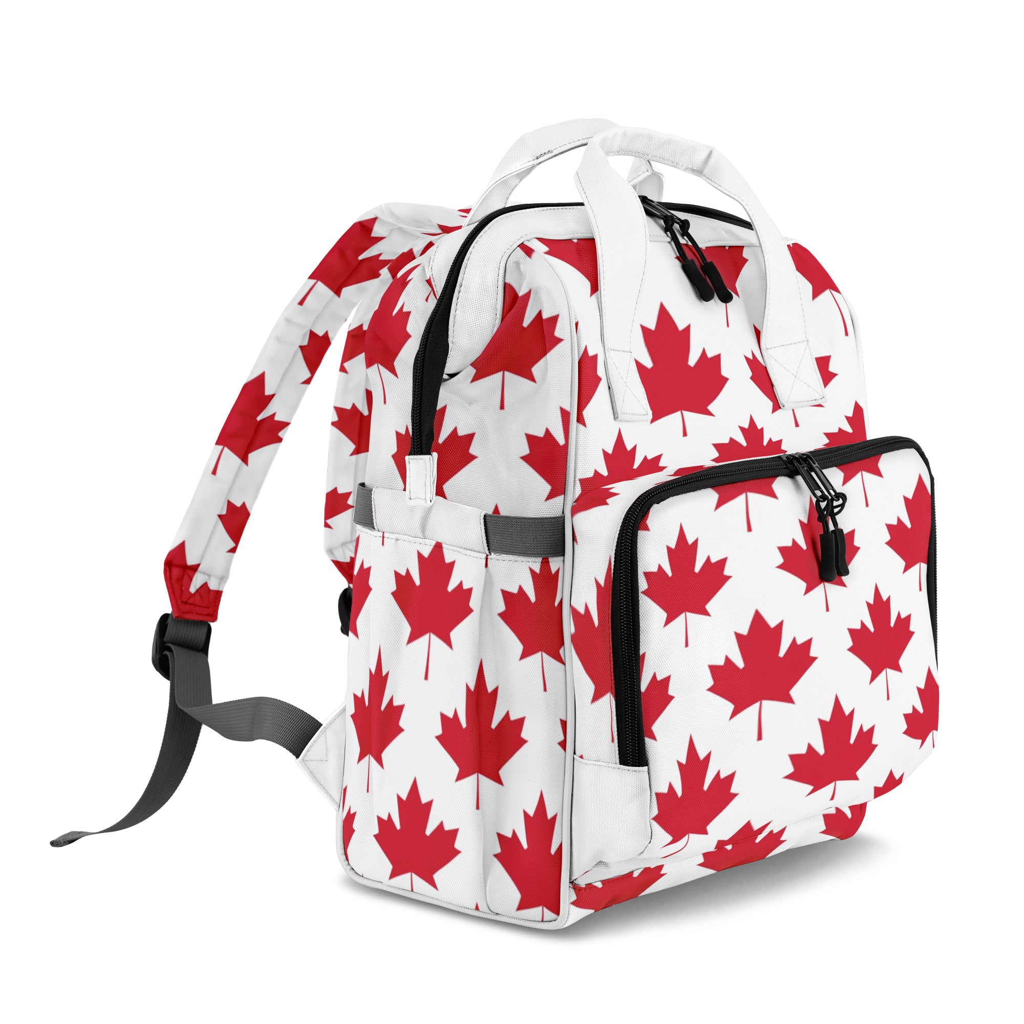 Maple Leaves White Backpack