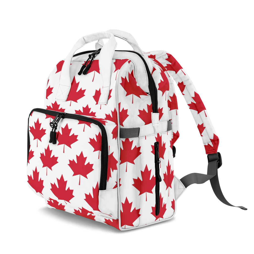Maple Leaves White Backpack
