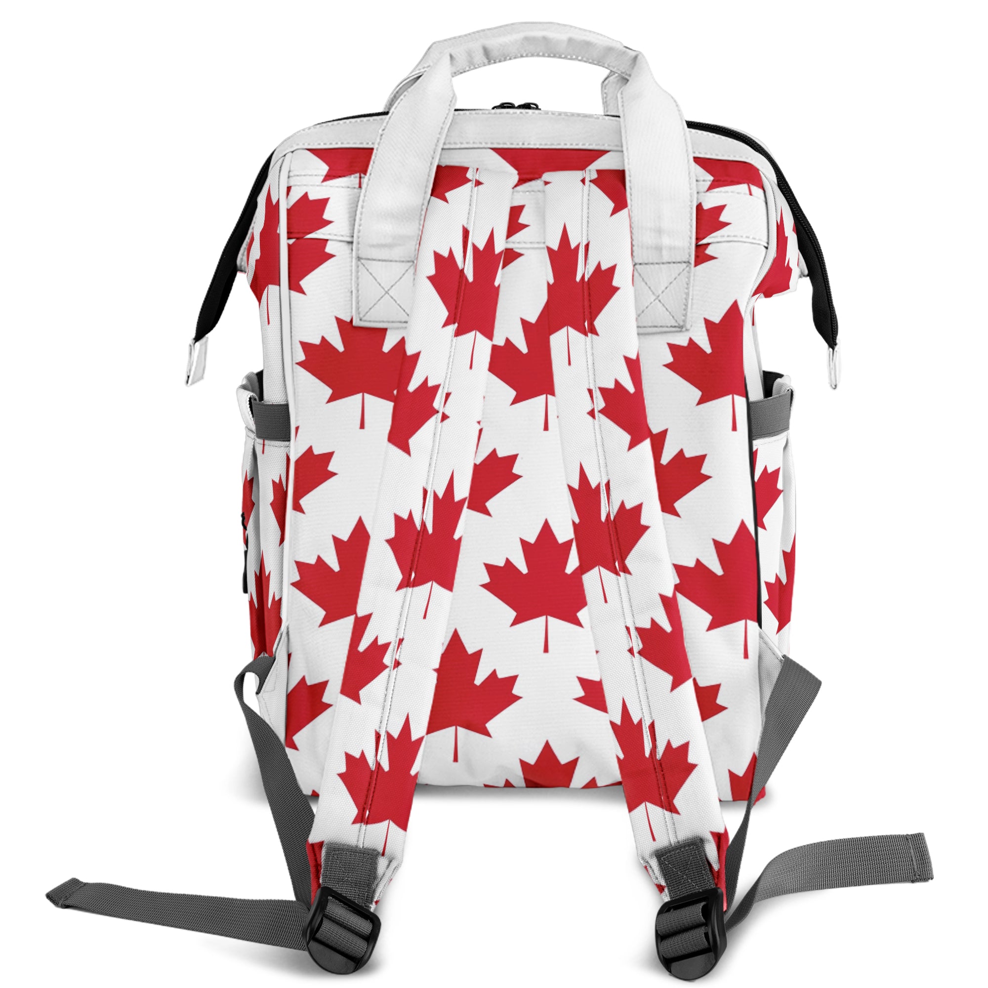 Maple Leaves White Backpack