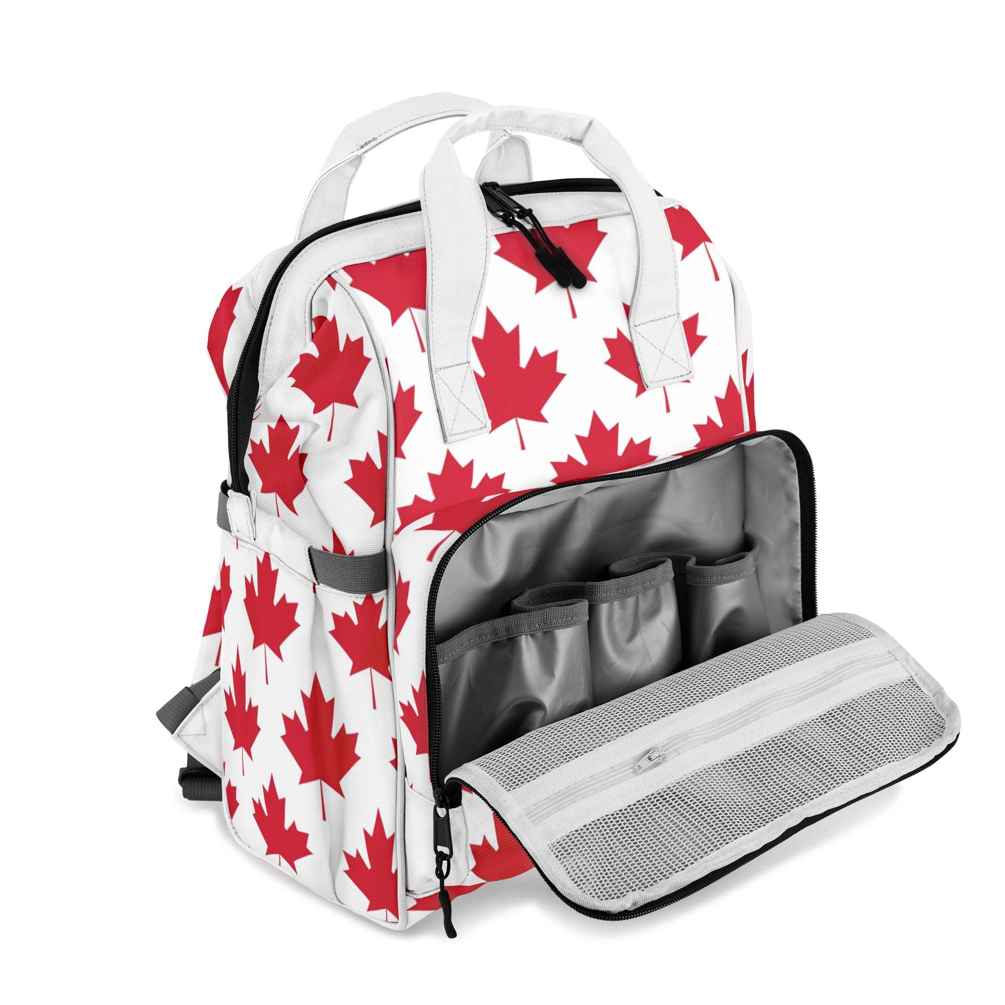 Maple Leaves White Backpack