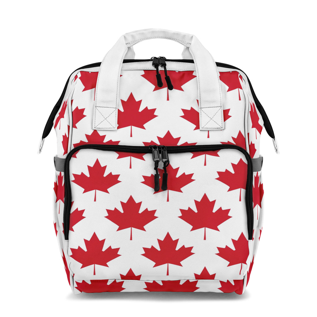 Maple Leaves White Backpack