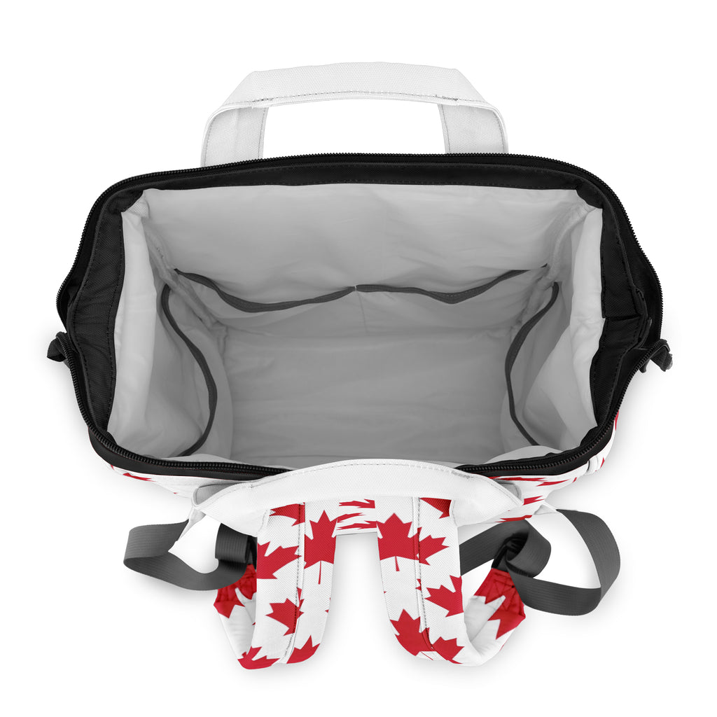 Maple Leaves White Backpack