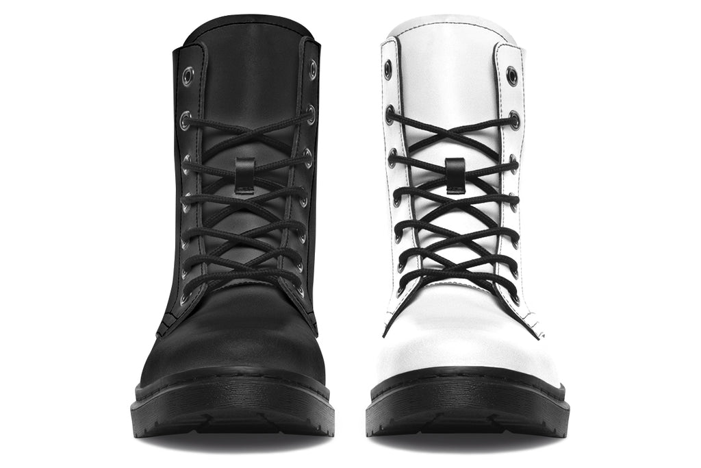 Black and White Mismatch Boots