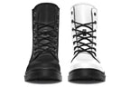 Black and White Mismatch Boots